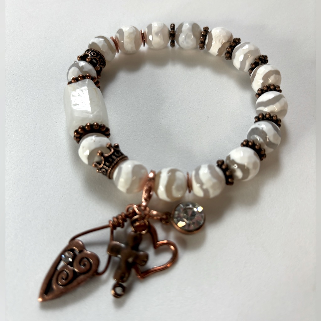 Moonstone & Gemstone Copper Bracelet